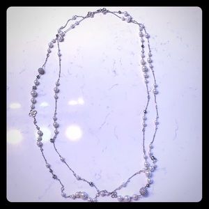 Stella & Dot Pearl and Crystal Layered Necklace